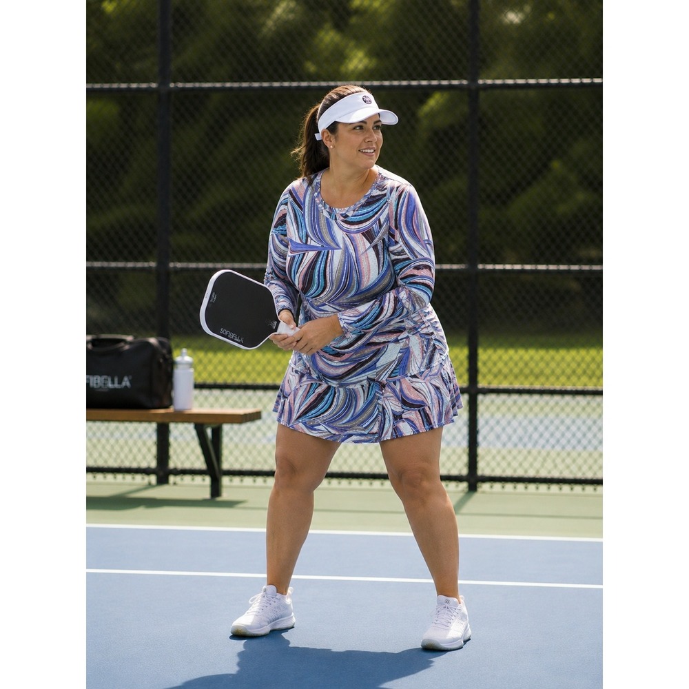 Sofibella Skirt Set Pickleball Activewear Women XL Tenniscore Swirl Print Resort